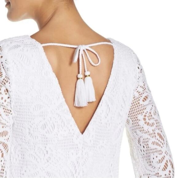 🆕 Lilly Pulitzer Foley Dress Womens Size XS Resort White Knit Lace Beachy NWT - Picture 16 of 16